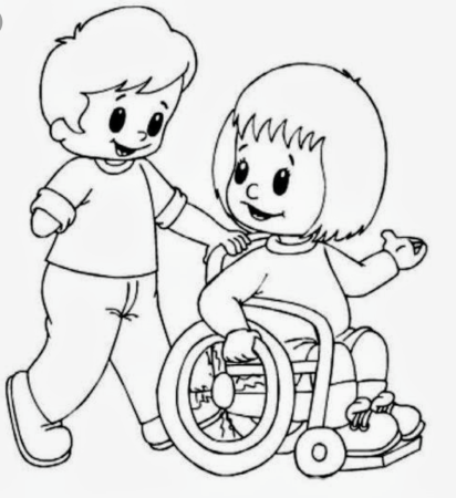 Дети инвалиды раскраски для детей