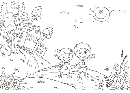Счастливое детство раскраски для детей