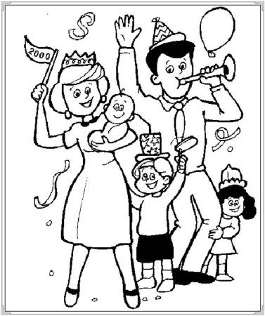 Раскраска семейный праздник