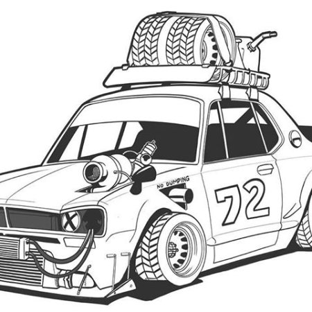 Раскраска машинки JDM