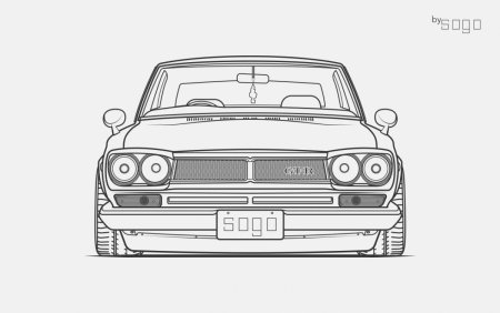 Nissan Skyline 2000gt-r рисунок