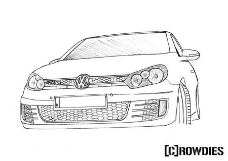 Раскраска Фольксваген гольф