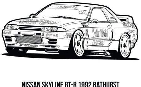 Nissan Skyline r32 раскраска