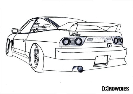 Nissan 180sx карандашом