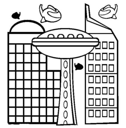 Город будущего раскраска для детей