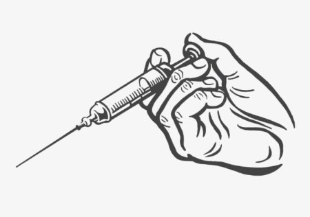 Раскраска шприц с лекарством