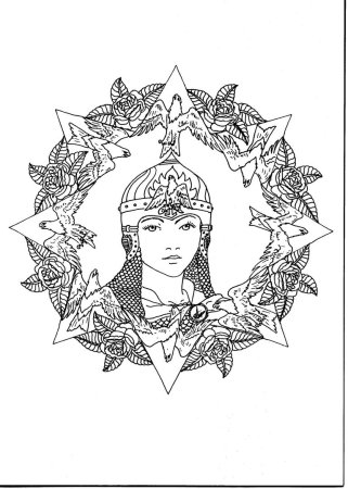 Мандала с цветами раскраска