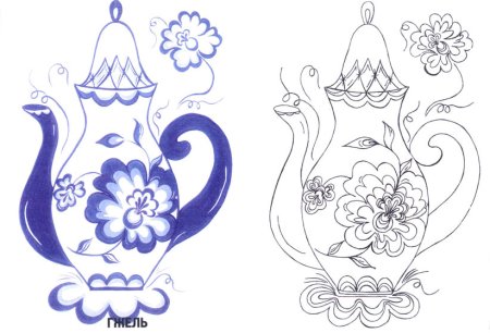 Раскраски Хохлома Гжель Дымковская игрушка