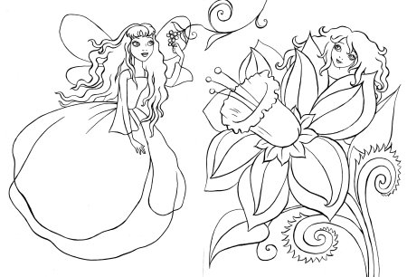 Раскраска. Феи