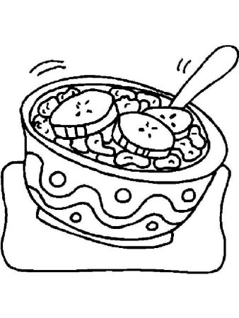 Блюдо раскраска для детей