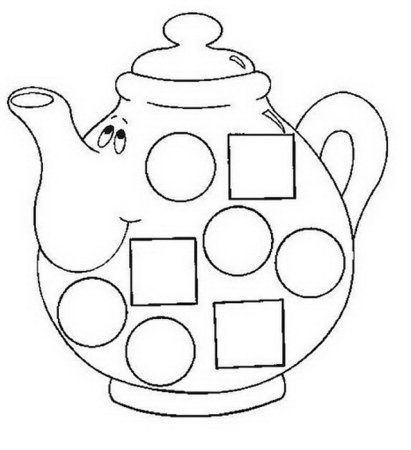 Геометрические узоры на посуде раскраски