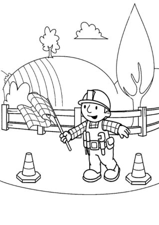 Раскраска Строитель