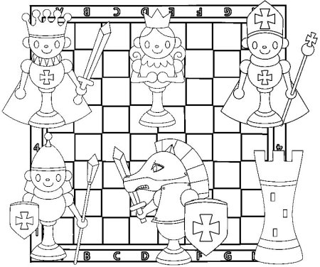 Шахматные фигуры для раскрашивания