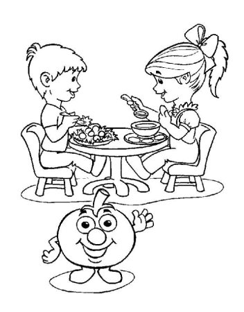 Здоровое питание раскраска