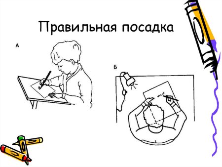 Правильная посадка при письме