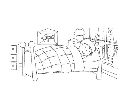 Кровать раскраска