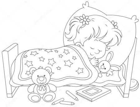 Спит раскраска