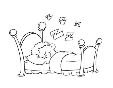 Спящий ребенок раскраска
