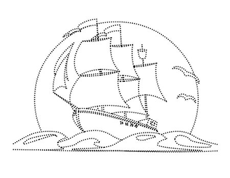 Обведи по контуру корабль