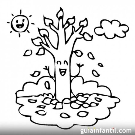 Осеннее дерево раскраска