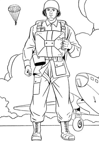 Солдат раскраска для детей