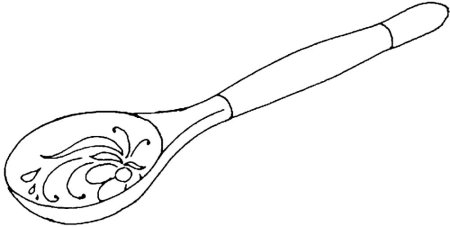 Деревянная ложка раскраска