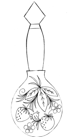 Рисование ложки Городецкая роспись