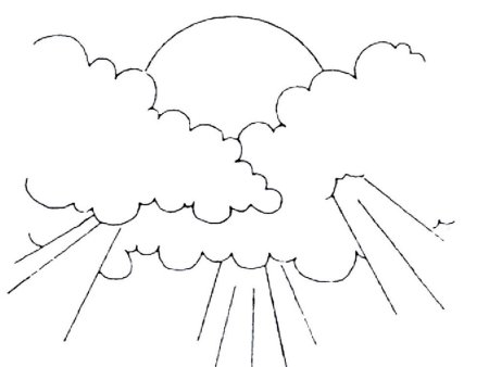 Раскраска солнце и облака