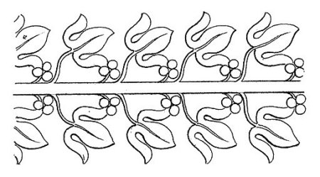 Рисование узора из растительных форм в полосе.
