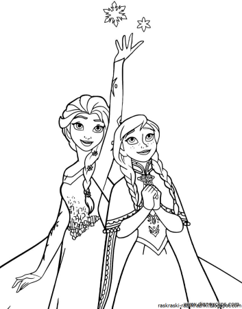 Раскраска Эльза и Анна
