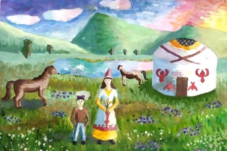 Рисование юрту для детей