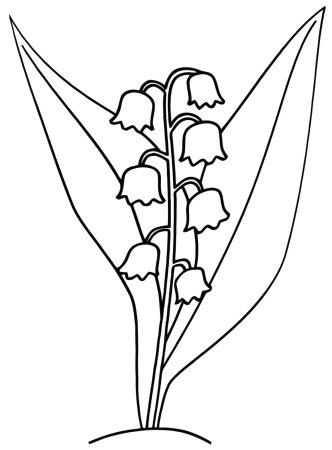 Разукрашка цветы ландыша