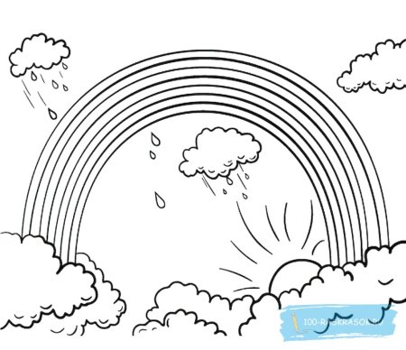 Радуга раскраска для детей