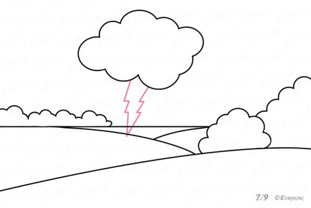 Радуга в небе раскраска
