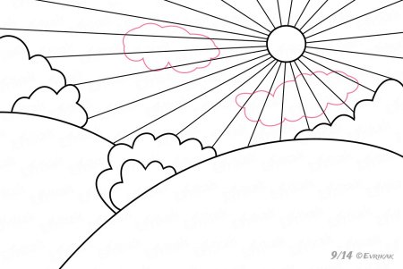 Солнце раскраска