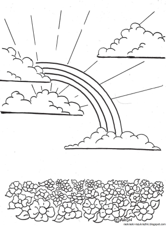Радуга раскраска для детей