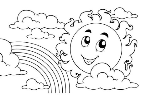 Морской пейзаж раскраска