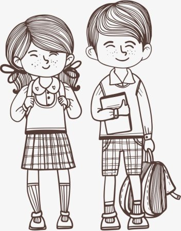 Раскраска братик и сестричка