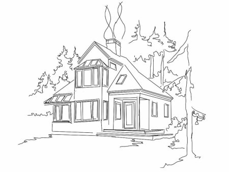 Современный дом раскраска