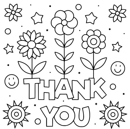 Thank you Flowers раскраски