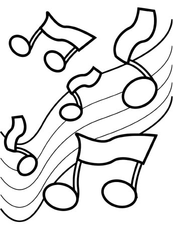 Раскраска нотки для детей