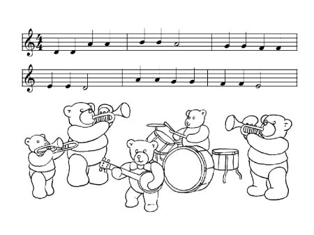 Музыкальные раскраски для детей