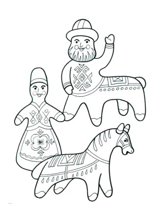 Каргопольская игрушка раскраска Каргопольская