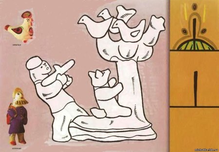 Каргопольская глиняная игрушка рисунок