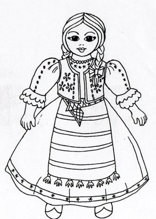 Раскраска национальный костюм башкир