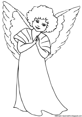 Ангел раскраска