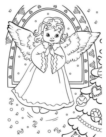 Новогодние ангелочки раскраски