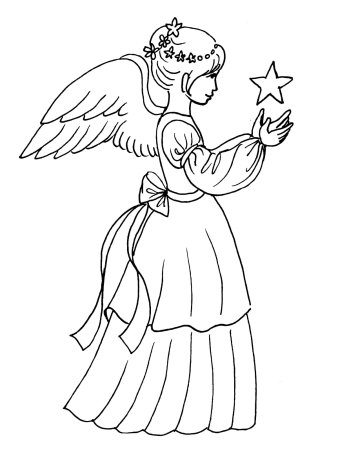 Рождественский ангел карандашом