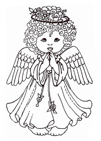 Рождественский ангел раскраска