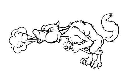 Серый волк раскраска для детей